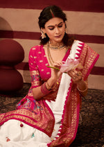 Beautiful Pink Color Silk Fabric Casual Saree