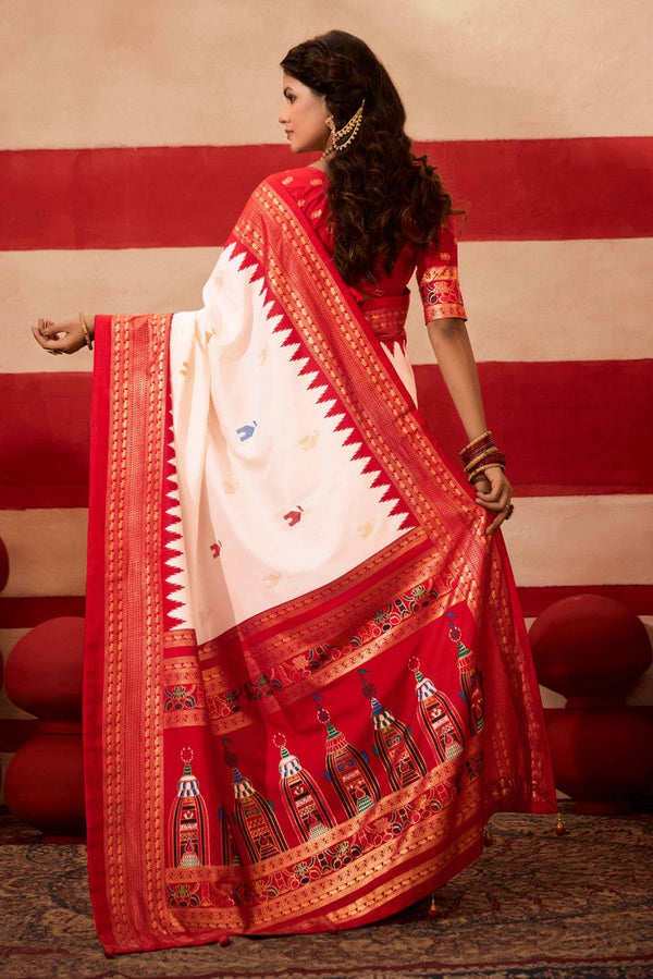 Beautiful Red Color Silk Fabric Casual Saree