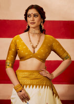 Beautiful Mustard Color Silk Fabric Casual Saree