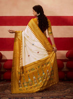 Beautiful Mustard Color Silk Fabric Casual Saree
