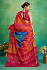 Superb Orange Color Tussar Fabric Casual Saree
