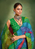Superb Green Color Tussar Fabric Casual Saree