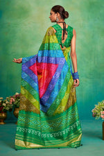 Superb Green Color Tussar Fabric Casual Saree