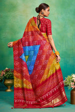 Superb Red Color Tussar Fabric Casual Saree