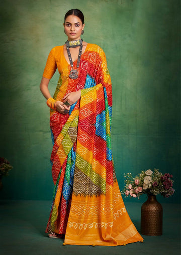 Superb Yellow Color Tussar Fabric Casual Saree
