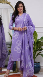 Amazing Purple Color Chanderi Fabric Designer Suit