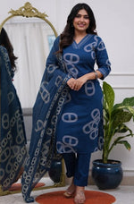 Amazing Teal Color Chanderi Fabric Designer Suit
