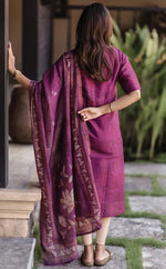 Amazing Purple Color Silk Fabric Designer Suit