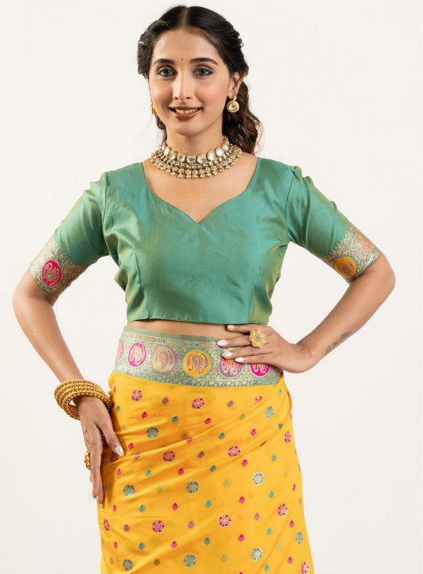 Superb Yellow Color Banarasi Fabric Casual Saree