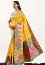 Superb Yellow Color Banarasi Fabric Casual Saree
