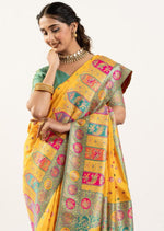 Superb Yellow Color Banarasi Fabric Casual Saree