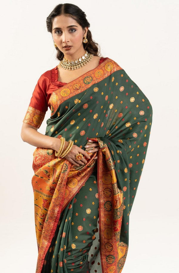 Superb Green Color Banarasi Fabric Casual Saree