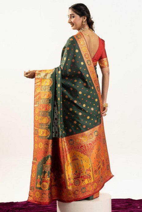 Superb Green Color Banarasi Fabric Casual Saree