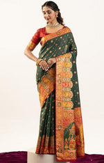 Superb Green Color Banarasi Fabric Casual Saree