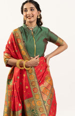 Superb Red Color Banarasi Fabric Casual Saree