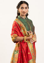 Superb Red Color Banarasi Fabric Casual Saree