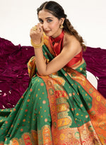 Superb Green Color Banarasi Fabric Casual Saree