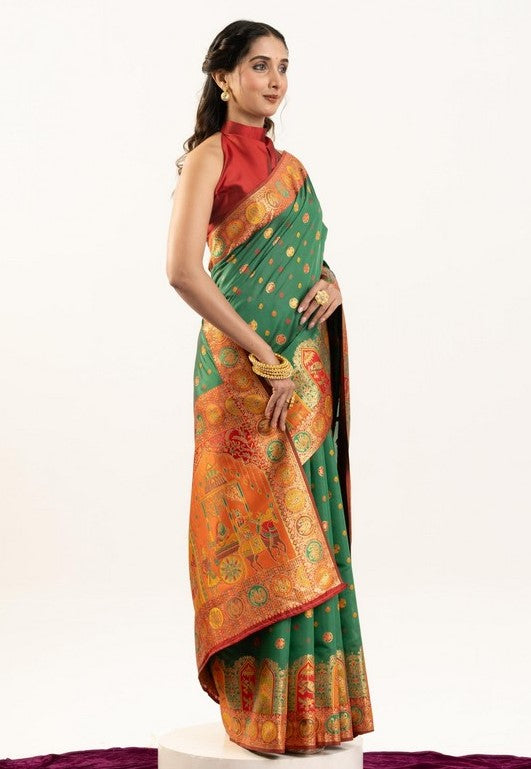 Superb Green Color Banarasi Fabric Casual Saree