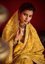 Amazing Yellow Color Tussar Fabric Casual Saree
