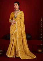 Amazing Yellow Color Tussar Fabric Casual Saree
