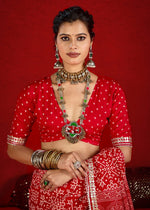 Amazing Red Color Tussar Fabric Casual Saree