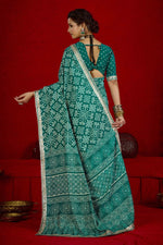 Amazing Teal Color Tussar Fabric Casual Saree
