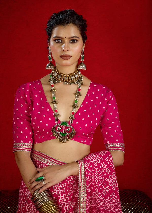 Amazing Pink Color Tussar Fabric Casual Saree