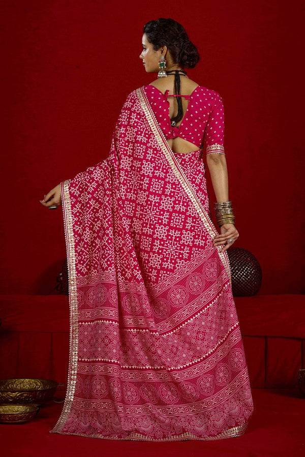 Amazing Pink Color Tussar Fabric Casual Saree