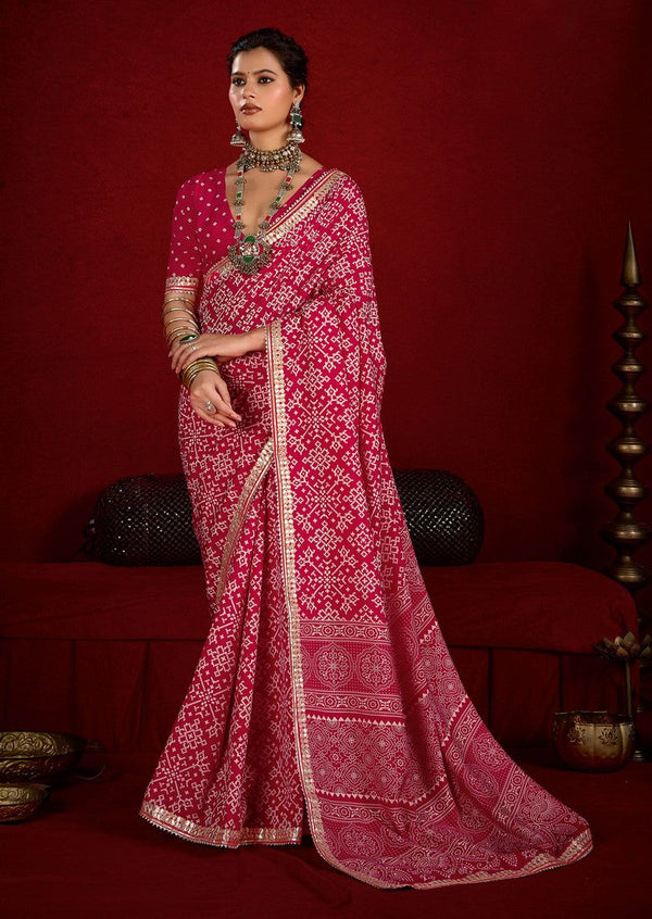 Amazing Pink Color Tussar Fabric Casual Saree