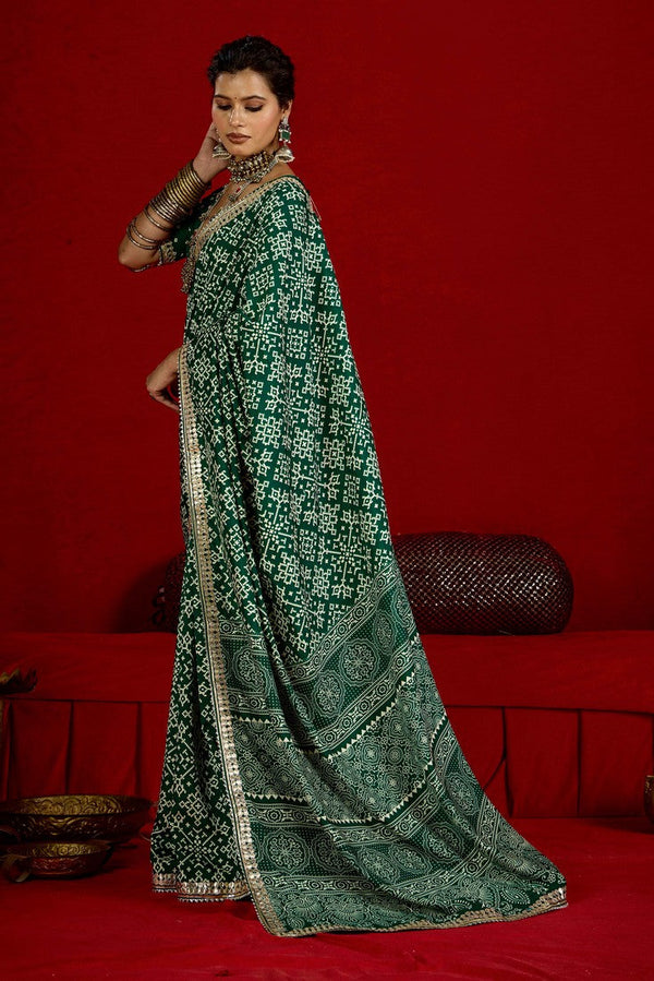 Amazing Green Color Tussar Fabric Casual Saree