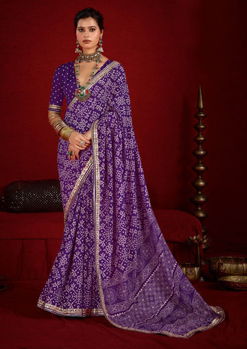 Amazing Purple Color Tussar Fabric Casual Saree