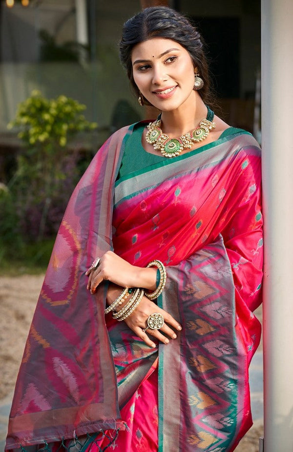 Tasteful Red Color Silk Fabric Casual Saree