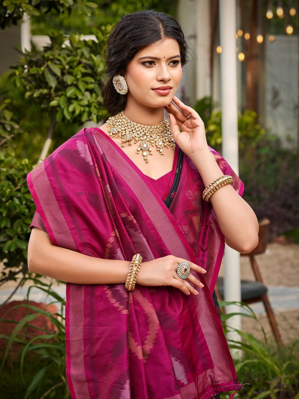 Tasteful Black Color Silk Fabric Casual Saree