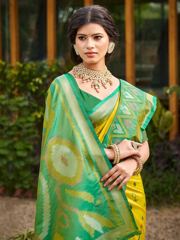 Tasteful Mustard Color Silk Fabric Casual Saree