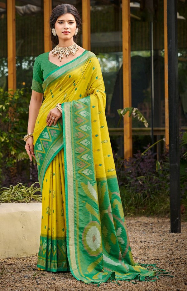 Tasteful Mustard Color Silk Fabric Casual Saree