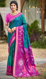 Tasteful Teal Color Silk Fabric Casual Saree
