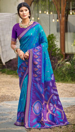 Tasteful Blue Color Silk Fabric Casual Saree
