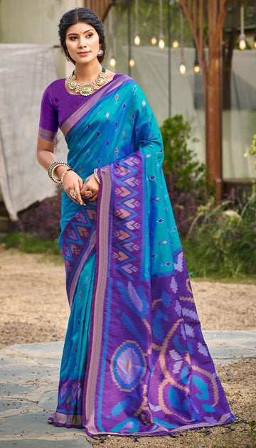 Tasteful Blue Color Silk Fabric Casual Saree