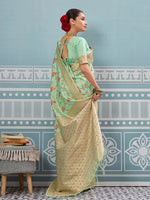 Impressive Green Color Silk Fabric Partywear Saree