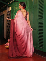 Lovely Maroon Color Satin Fabric Partywear Saree