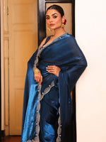 Lovely Teal Color Tissue Fabric Partywear Saree