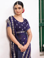 Lovely Blue Color Tissue Fabric Partywear Saree