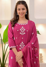 Beautiful Pink Color Rayon Fabric Designer Suit