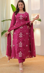Beautiful Pink Color Rayon Fabric Designer Suit
