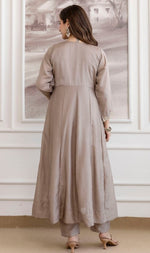 Beautiful Grey Color Vichitra Fabric Designer Suit