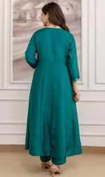 Beautiful Teal Color Vichitra Fabric Designer Suit