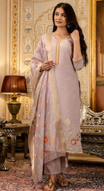 Beautiful Purple Color Viscose  Fabric Designer Suit