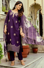 Beautiful Wine Color Viscose  Fabric Designer Suit