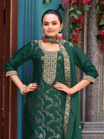 Beautiful Green Color Viscose Fabric Designer Suit