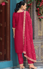 Beautiful Pink Color Viscose Fabric Designer Suit